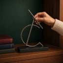 Kinetisk pendul C 28,5 x 9,5 x 24,5 cm Bevægelsesarm på leje Plastisk fod Sølv og sort Borddekoration til kontoret 7