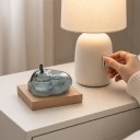 Bouřkové sklo Storm Glass ve tvaru spící kočky 11 x 6,5 cm Skleněný barometr s krystaly na dřevěném podstavci Dekorace 5
