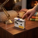 Přenosný kazetový přehrávač s převodem do MP3 přes USB-C Jack 3,5 mm a sluchátka Plast ABS Průhledný bílý pro digitalizaci kazet 2