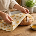 Essuie-tout en cire alimentaire en rouleau 2 pcs 30 x 100 cm Découpable sur mesure Cire d'abeille et coton Pour pain fromage fruits et plats 3