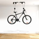 Ceiling Pulley Bike Hoist Load Capacity 60 kg Steel Ceiling Bracket with Hooks 17 cm Black for Space-Saving Bike Storage in Garage and Workshop 2