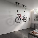 Ceiling Pulley Bike Hoist Load Capacity 60 kg Steel Ceiling Bracket with Hooks 17 cm Black for Space-Saving Bike Storage in Garage and Workshop 3