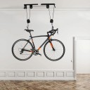 Ceiling Pulley Bike Hoist Load Capacity 60 kg Steel Ceiling Bracket with Hooks 17 cm Black for Space-Saving Bike Storage in Garage and Workshop 6
