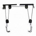 Ceiling Pulley Bike Hoist Load Capacity 60 kg Steel Ceiling Bracket with Hooks 17 cm Black for Space-Saving Bike Storage in Garage and Workshop 7