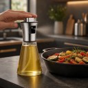 Glass Oil Sprayer 200 ml Conical Shape Stainless Steel Head 304 Borosilicate Glass Fine Mist for Cooking Grilling and Salads 4