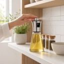 Glass Oil Sprayer 200 ml Conical Shape Stainless Steel Head 304 Borosilicate Glass Fine Mist for Cooking Grilling and Salads 8