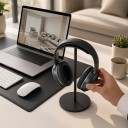 Hovedtelefonstand med blød TPU støtte Højde 21 cm Rund base 11,5 cm Plastisk Til gaming headset og kontor 9