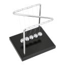 Newton-sving med bøjlet ramme 14 x 12 x 14,5 cm Metal pendul med 5 stål kugler Sølv og sort Dekoration til kontoret 5
