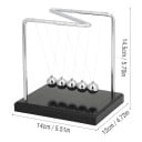 Newton-sving med bøjlet ramme 14 x 12 x 14,5 cm Metal pendul med 5 stål kugler Sølv og sort Dekoration til kontoret 8