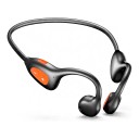 Otevřená sportovní sluchátka za krk s mikrofonem a Bluetooth 5.4 s výdrží 16 hodin a hmotností 36 g v černé barvě s oranžovými prvky 3