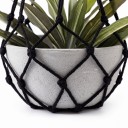Makramé ophæng til blomsterkrukker 2 stk Hvid og sort 50 cm med metalring og 2 S kroge Håndlavet i boho stil til stueplanter 5