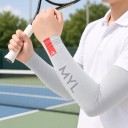 Cooling Arm Sleeves 1 Pair Elastic Ice Silk Sleeves Sun Protection For Running Cycling and Driving 5
