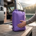 Saco de compressão para roupa tamanho M 34,5 x 47,8 cm Fecho rolável com fivela e válvula de descompressão Nylon Para viagens 5