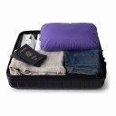 Saco de compressão para roupa tamanho M 34,5 x 47,8 cm Fecho rolável com fivela e válvula de descompressão Nylon Para viagens 6