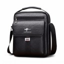 Herre skuldertaske med topgreb 21 x 24 x 9 cm Crossbody taske i kunstlæder med flere lommer Vandafvisende 3