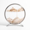 Bewegliches Sandbild 17,7 x 19,2 cm Rund 3D Sandpendelbild aus Glas auf einem metallischen Bogenständer Tischdekoration 7