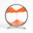Bewegliches Sandbild 17,7 x 19,2 cm Rund 3D Sandpendelbild aus Glas auf einem metallischen Bogenständer Tischdekoration 12