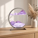 Grand tableau de sable mobile 24,8 x 27,8 cm Rond tableau 3D en verre sur support métallique Décoration pour le salon 2