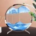 Grand tableau de sable mobile 24,8 x 27,8 cm Rond tableau 3D en verre sur support métallique Décoration pour le salon 3