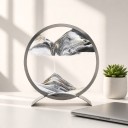Grand tableau de sable mobile 24,8 x 27,8 cm Rond tableau 3D en verre sur support métallique Décoration pour le salon 5