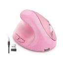 Vertikální bezdrátová myš pro leváky s funkcí Mouse Jiggler Tichá tlačítka Baterie 430 mAh Nabíjení USB-C Růžová pro home office 1
