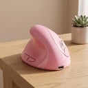 Vertikální bezdrátová myš pro leváky s funkcí Mouse Jiggler Tichá tlačítka Baterie 430 mAh Nabíjení USB-C Růžová pro home office 3