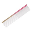 Sæt af 2 kamme til udredning af pels til hunde og katte Kombineret kam og kam med spids ende Rustfrit stål 304 Rosa-guld 7