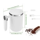 Cana automată de amestecare 13,5 x 9 x 14 cm pentru 400 ml cu capac și display de temperatură în mâner, încărcată prin USB-C, de culoare albă 6