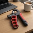Fortalecedor de dedos e pulsos com contador de repetições 5 - 100 kg 17,5 x 11 cm Resistência ajustável Treino de agarre e antebraço 2