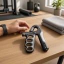 Fortalecedor de dedos e pulsos com contador de repetições 5 - 100 kg 17,5 x 11 cm Resistência ajustável Treino de agarre e antebraço 6