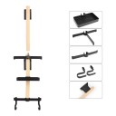 Wall Organiser for Cycling Equipment No Drilling with 3M Adhesive Holder Wooden Rod 30 cm for Helmet Glasses and Gloves 5