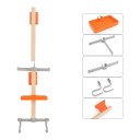 Wall Organiser for Cycling Equipment No Drilling with 3M Adhesive Holder Wooden Rod 30 cm for Helmet Glasses and Gloves 6