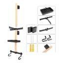 Wall Organiser for Cycling Equipment Mounting with Screws and Dowels Wooden Rod 30 cm For Helmet Glasses and Gloves 5