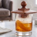 Fumeur en bois pour cocktails et whisky Accessoire pour verre avec prise ronde et ouvertures Pour aromatiser les boissons avec de la fumée 6