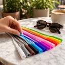 Sæt med 13 silikonesnor til briller 55 cm Farvemix Fleksible skridsikre ender Mod tab Til briller med styrke og solbriller 2
