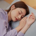 Drátová sluchátka na spaní do uší s konektorem USB-C Mikrofon a ovládání hlasitosti Kabel 1,2 m Dvouvrstvé silikonové koncovky Béžová 8