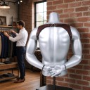 Suspensórios masculinos estilo postro com fechos rotativos e argolas metálicas Largura dos ombros 40–48 cm Couro sintético Para camisa 6