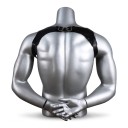 Suspensórios masculinos estilo postro com fechos rotativos e argolas metálicas Largura dos ombros 40–48 cm Couro sintético Para camisa 9