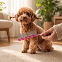 Sæt af 3 kamme til udredning af pels til hunde og katte Kam med spids ende og 2 kombinerede kamme Rustfrit stål 304 Rosa-guld 3