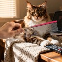 Sæt af 3 kamme til udredning af pels til hunde og katte Kam med spids ende og 2 kombinerede kamme Rustfrit stål 304 Rosa-guld 5