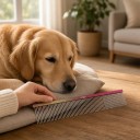 Sæt med 2 kamme til børstning af hunde- og kattepels Kam med spids ende og kombineret kam 24,5 cm Rustfrit stål 304 Rosa-guld 6