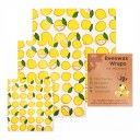 Essuie-tout en cire alimentaire Ensemble de 3 tailles 18 x 20 cm 25 x 28 cm et 33 x 36 cm Coton et cire d'abeille Pour les collations 3