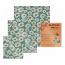 Essuie-tout en cire alimentaire Ensemble de 3 tailles 18 x 20 cm 25 x 28 cm et 33 x 36 cm Coton et cire d'abeille Pour les collations 6