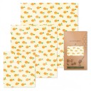 Essuie-tout en cire alimentaire Ensemble de 3 tailles 18 x 20 cm 25 x 28 cm et 33 x 36 cm Coton et cire d'abeille Pour les collations 12