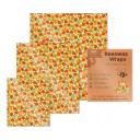 Essuie-tout en cire alimentaire Ensemble de 3 tailles 18 x 20 cm 25 x 28 cm et 33 x 36 cm Coton et cire d'abeille Pour les collations 13