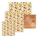 Essuie-tout en cire alimentaire Ensemble de 3 tailles 18 x 20 cm 25 x 28 cm et 33 x 36 cm Coton et cire d'abeille Pour les collations 14