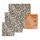 Essuie-tout en cire alimentaire Ensemble de 3 tailles 18 x 20 cm 25 x 28 cm et 33 x 36 cm Coton et cire d'abeille Pour les collations 15