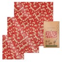 Essuie-tout en cire alimentaire Ensemble de 3 tailles 18 x 20 cm 25 x 28 cm et 33 x 36 cm Coton et cire d'abeille Pour les collations 16