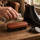 Horsehair Shoe Brush 13.5 x 5 cm Wooden Handle with Grip Groove Soft Polishing Brush for Leather Shoes and Leather Products 2