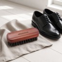 Horsehair Shoe Brush 13.5 x 5 cm Wooden Handle with Grip Groove Soft Polishing Brush for Leather Shoes and Leather Products 4